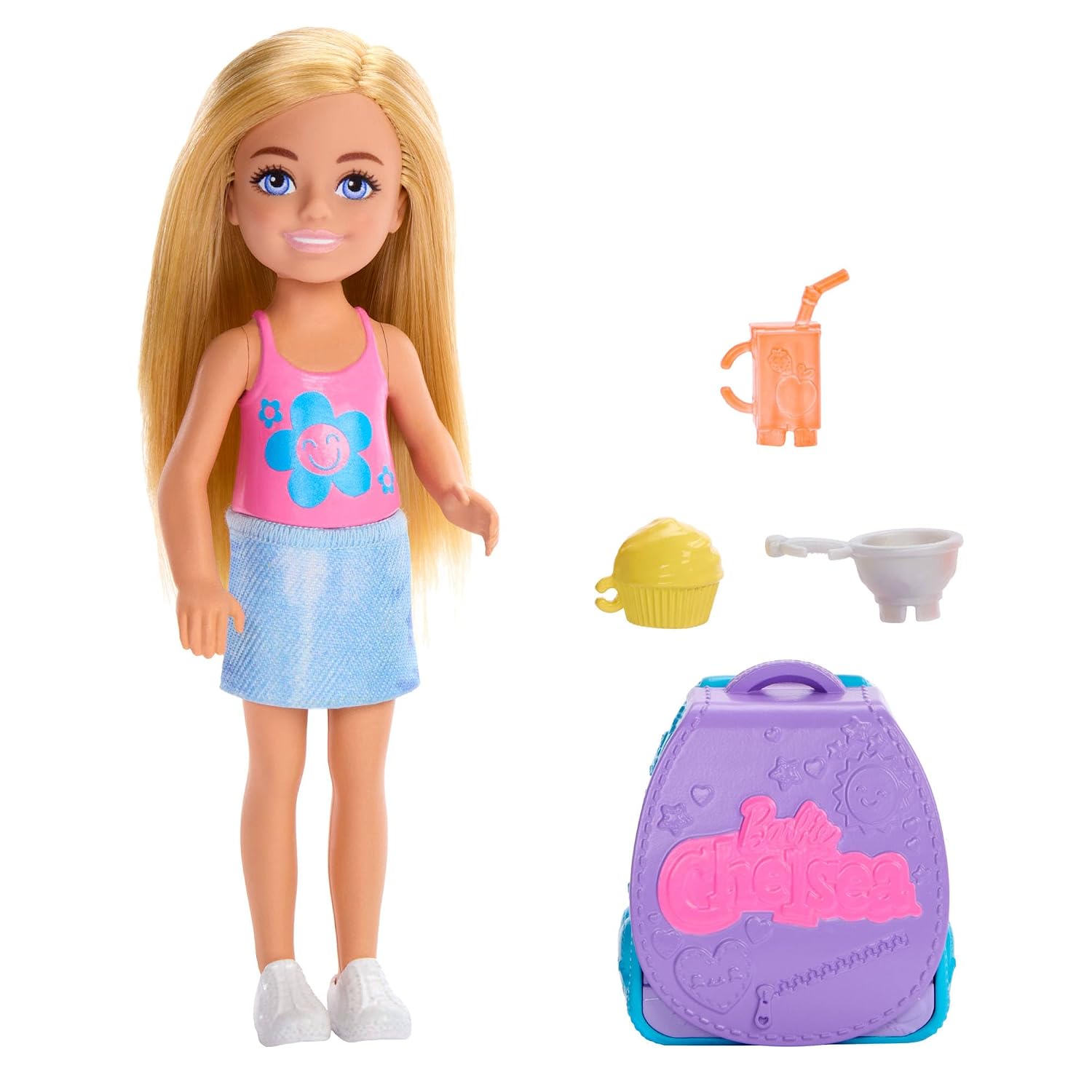 Barbie Family & Friends Chelsea Cupcake Baking Backpack Chelsea Doll And Accessories, Backpack With Cupcake Play Piece
