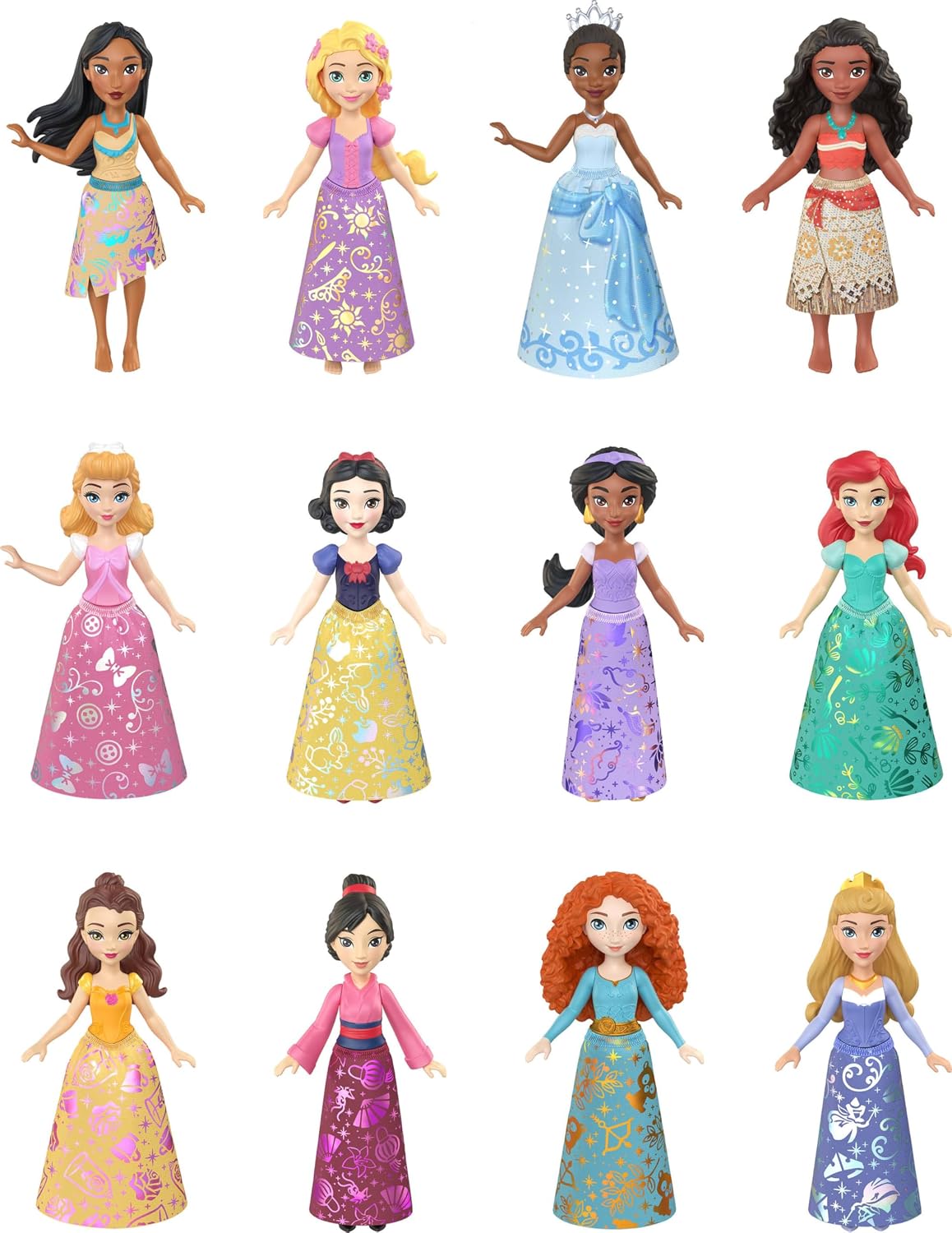 Disney Princess Ultimate Princess Pack With 12 Small Dolls in Signature Outfits inspired By Movies