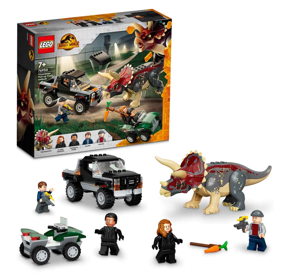 LEGO Jurassic World Triceratops Dinosaur Pickup Truck Ambush 76950