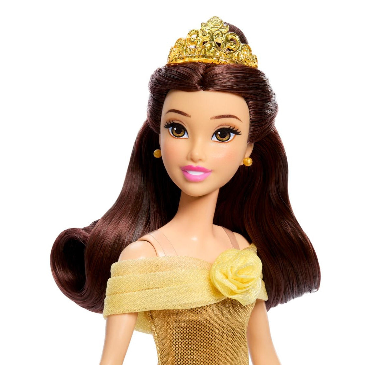 Disney Princess Enchanted Stories Belle Fashion Doll With Sparkling Dress & Accessories, Posable