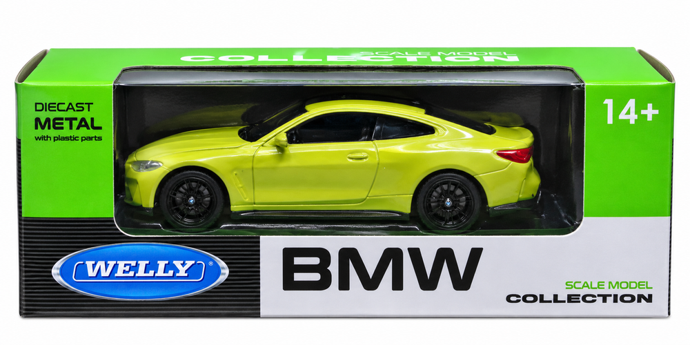 Welly 1:64 BMW M4 diecast model car in Green - Toy Marche