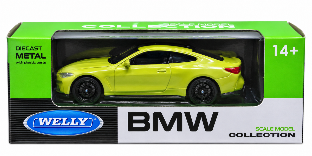 Welly 1:64 BMW M4 diecast model car in Green - Toy Marche