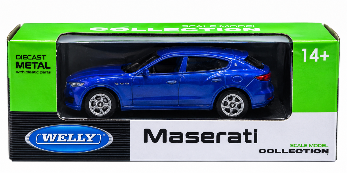 Welly 1:64 Maserati Levante diecast model car in Blue - Toy Marche