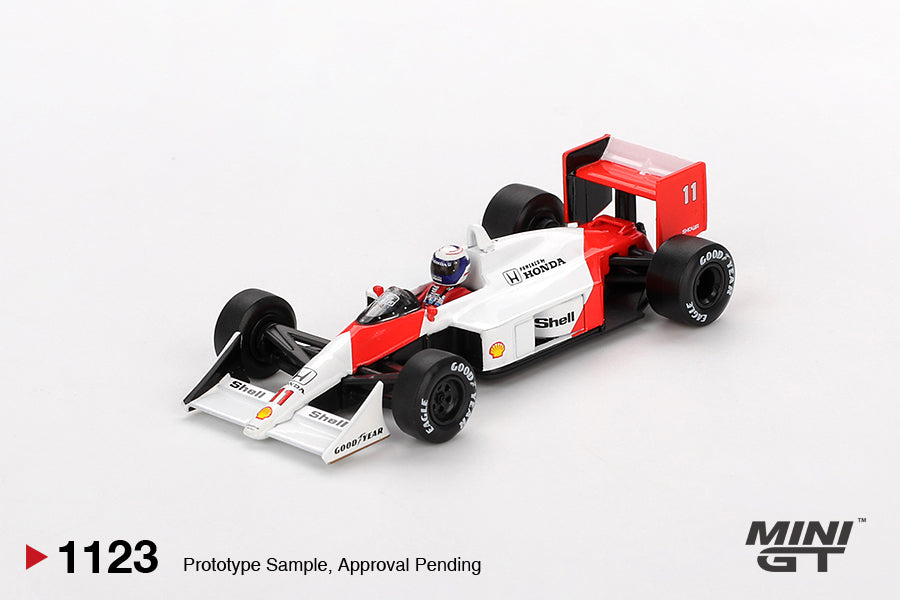 Mini GT 1123 McLaren MP4/4 #11 Alain Prost 1988 Japanese GP 2nd Place