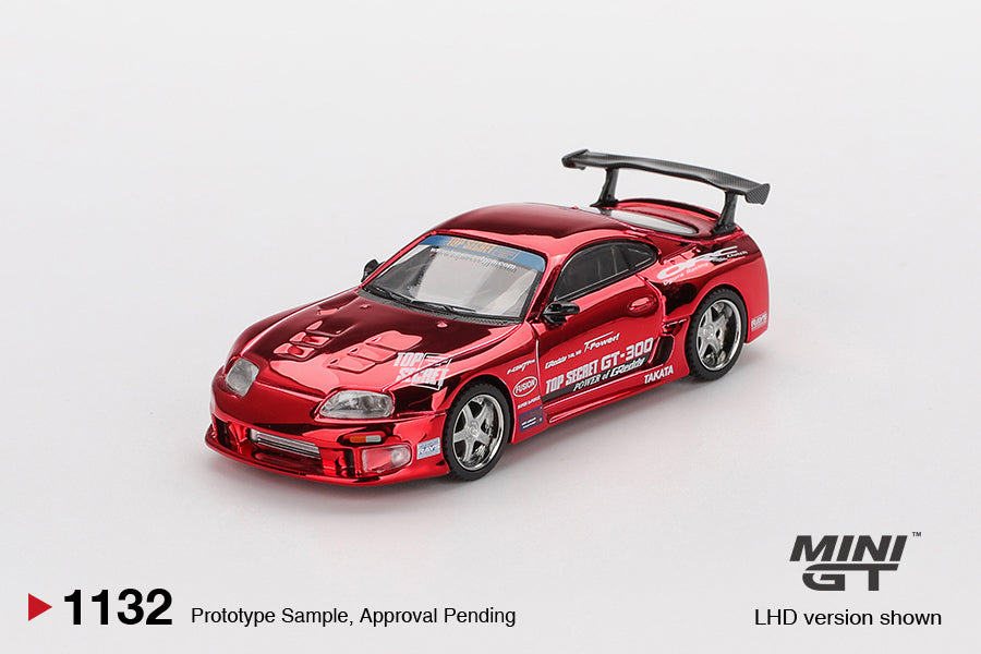 Mini GT 1132 Toyota Supra (A80) Top Secret GT-300 Top Secret Red Chrome