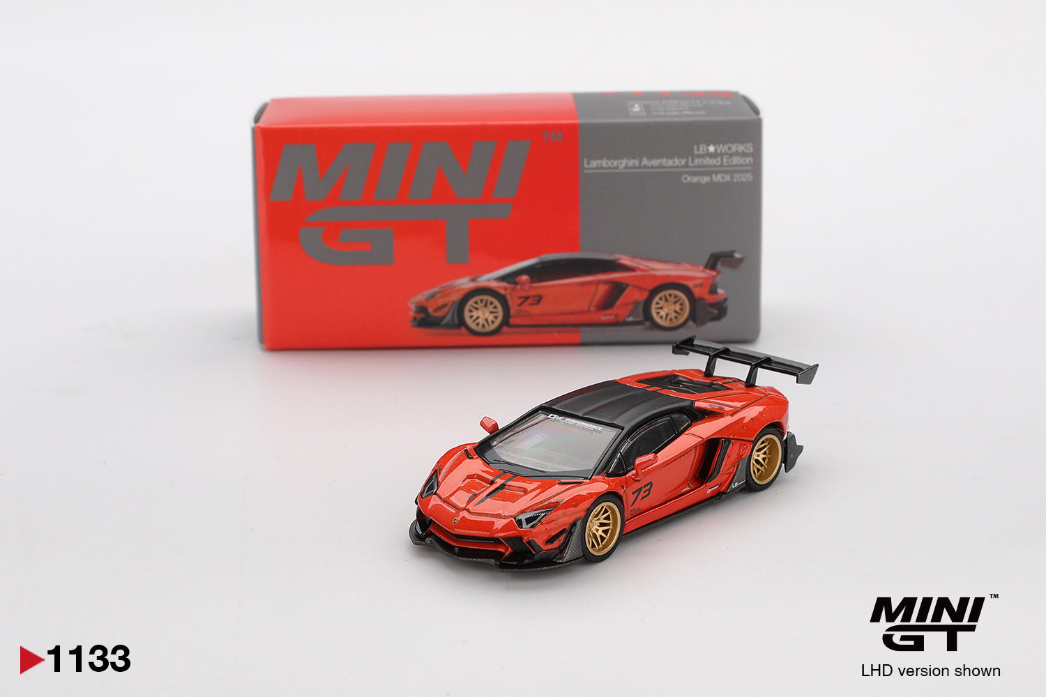 Mini GT 1133 LB★WORKS Lamborghini Aventador Limited Edition Orange MDX 2025