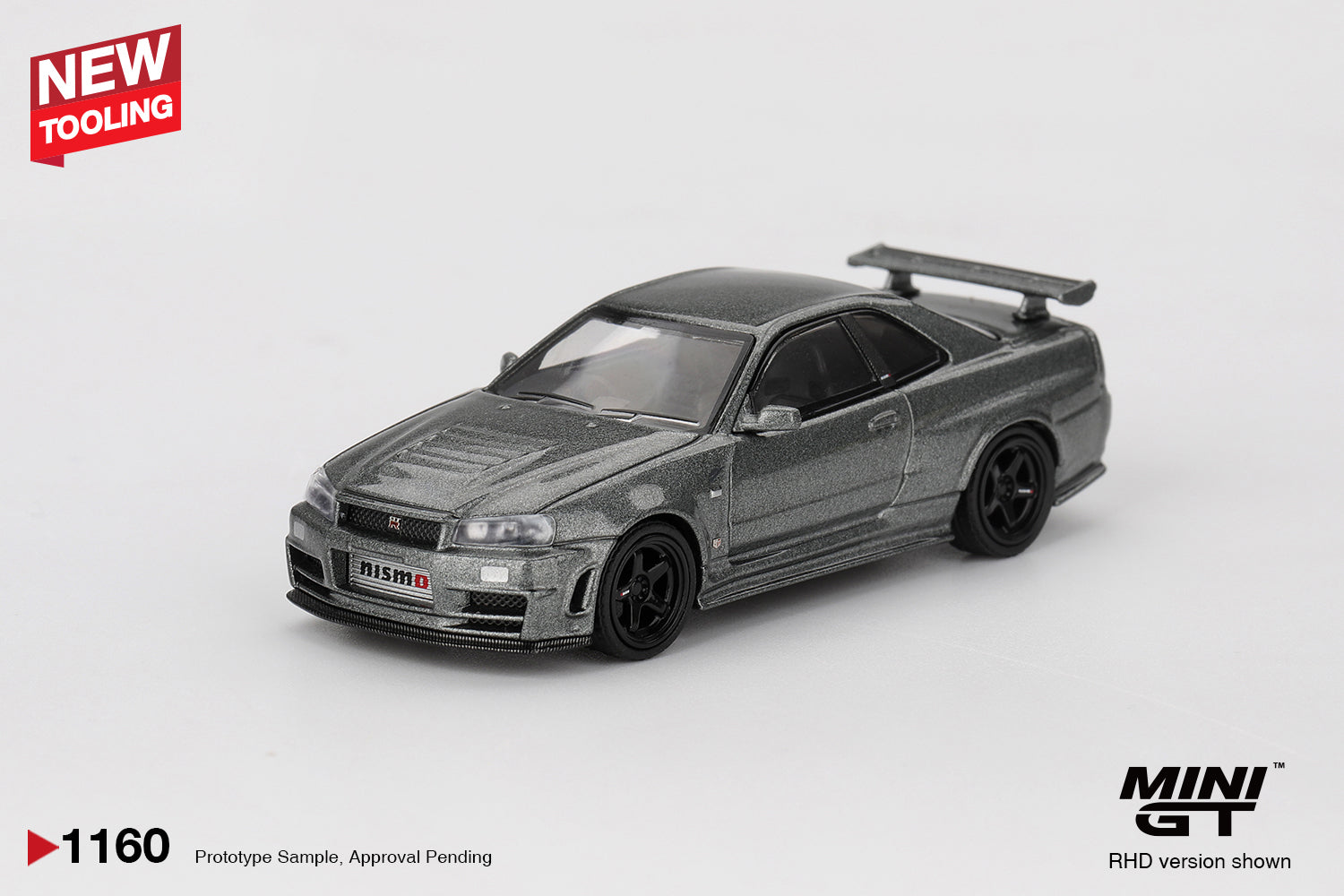 Mini GT 1160 Nissan Skyline GT-R Dark Metal Gray (NISMO BNR34 CRS Version)