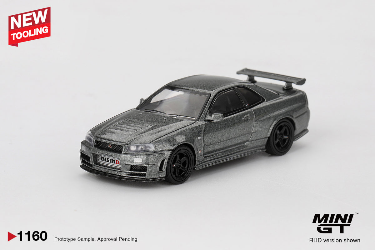 Mini GT 1160 Nissan Skyline GT-R Dark Metal Gray (NISMO BNR34 CRS Version)