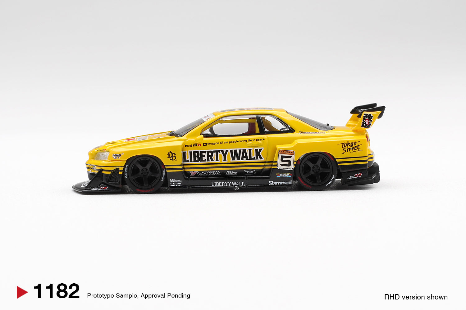 Mini GT 1182 Nissan LB-ER34 Super Silhouette SKYLINE Sport Yellow