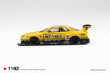 Mini GT 1182 Nissan LB-ER34 Super Silhouette SKYLINE Sport Yellow