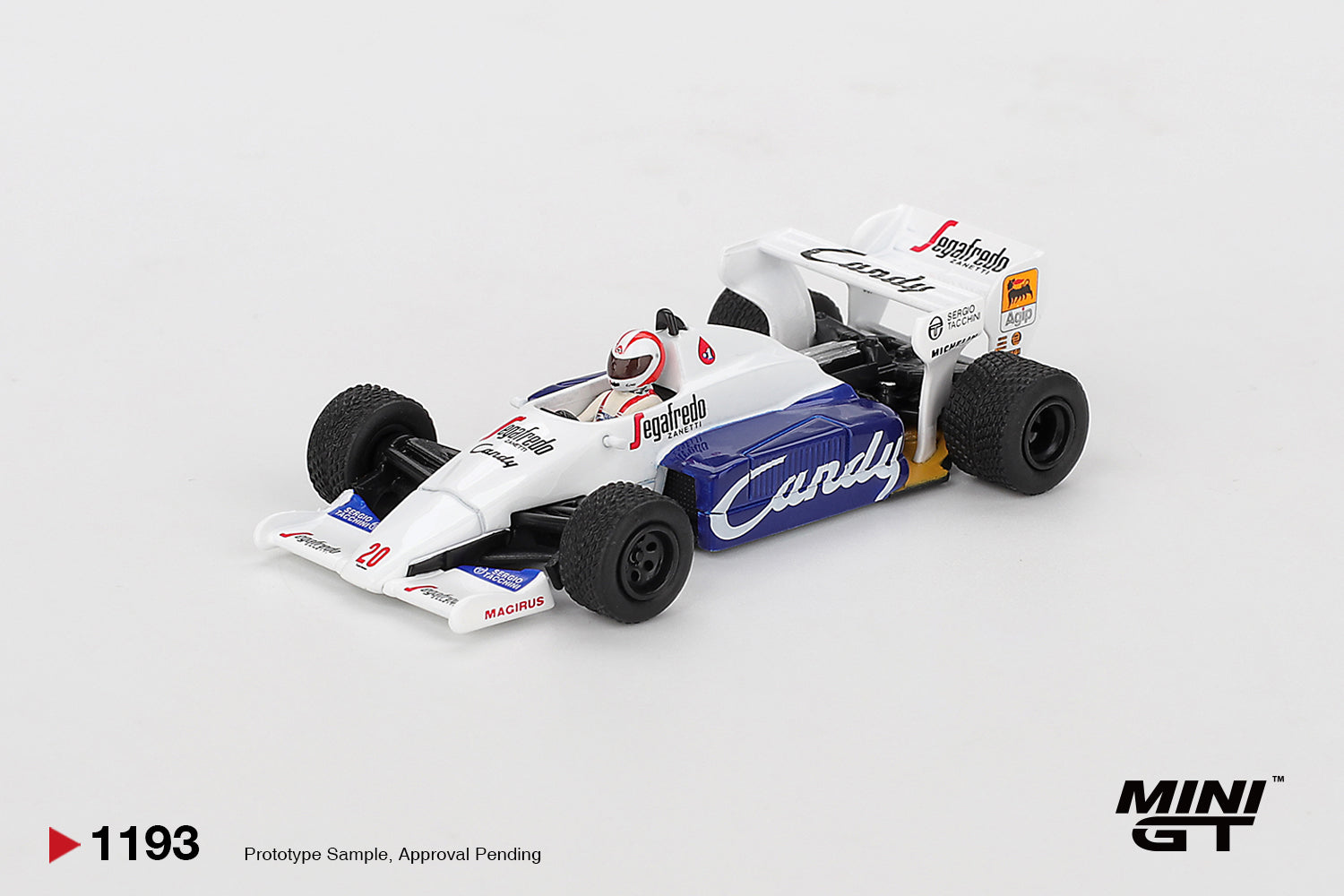 Mini GT 1193 Toleman TG184 #20 Johnny Cecotto 1984 Monaco Grand Prix
