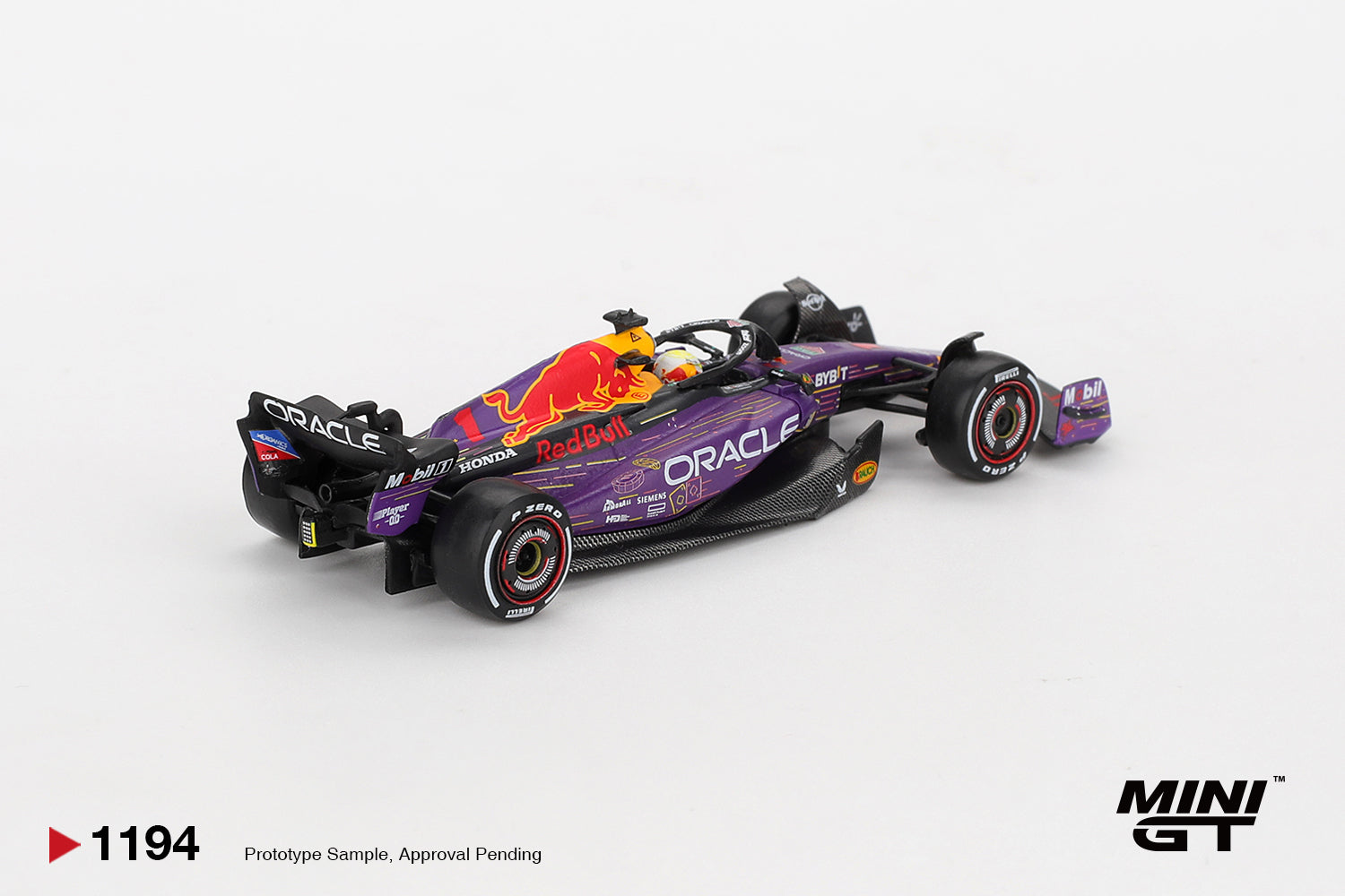 Mini GT 1194 Oracle Red Bull Racing RB19 #1 Max Verstappen 2023 F1 2023 Las Vegas GP Winner