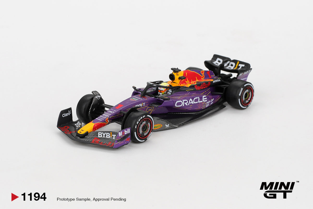 Mini GT 1194 Oracle Red Bull Racing RB19 #1 Max Verstappen 2023 F1 2023 Las Vegas GP Winner