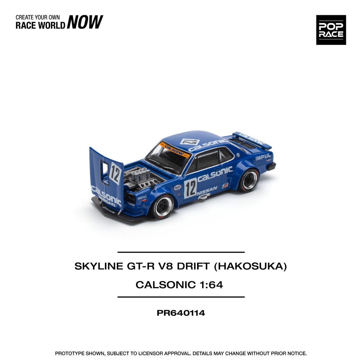 POP RACE PR640114 Skyline GT-R V8 Drift Hakosuka Calsonic