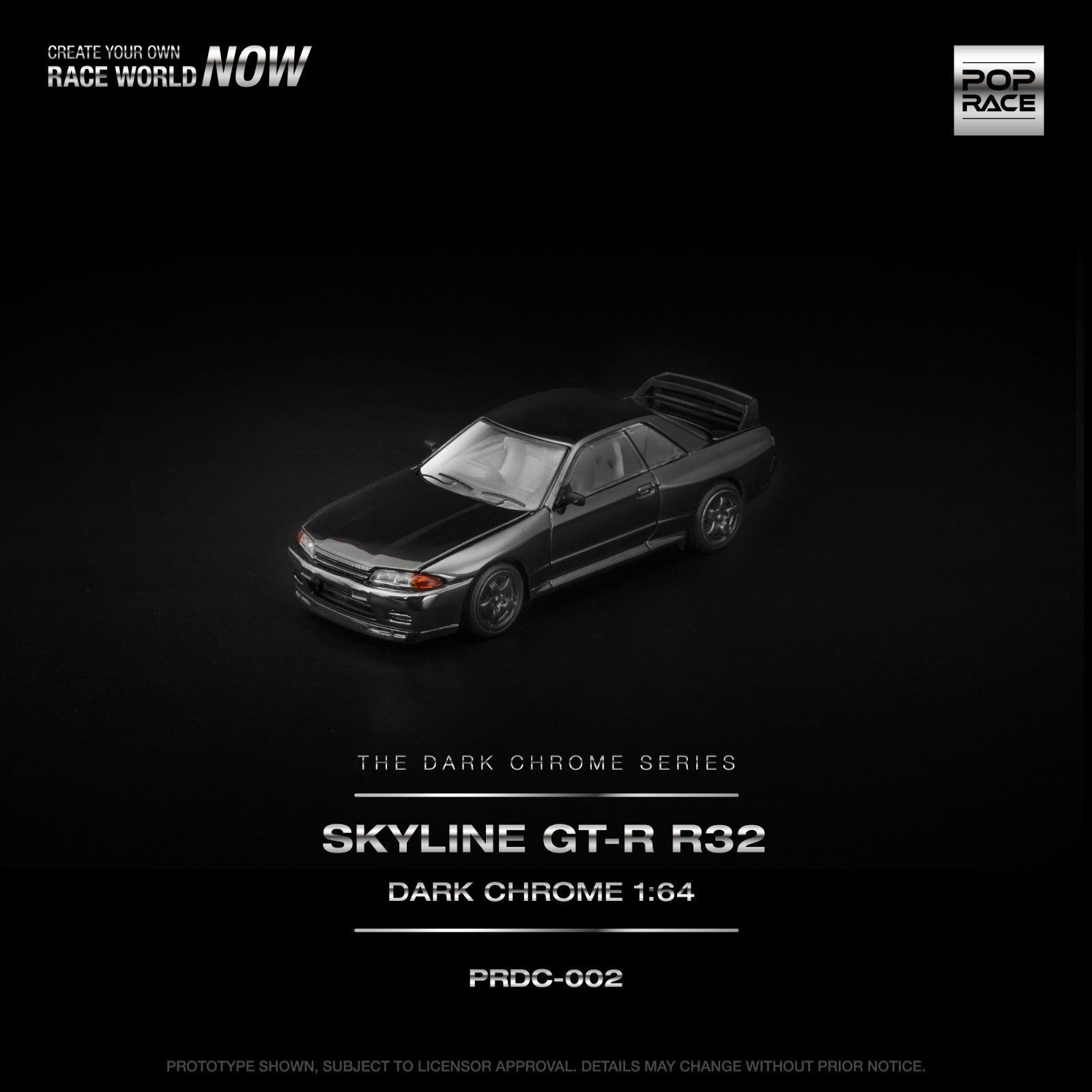POP RACE PRDC002 Nissan Skyline GT-R R32 Dark Chrome
