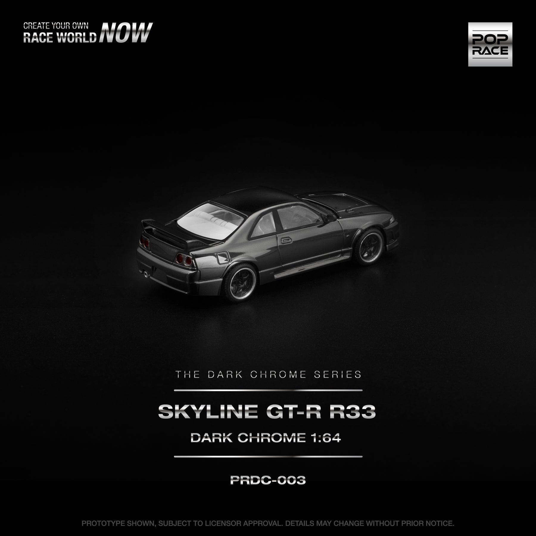 POP RACE PRDC003 R33 GT-R Dark Chrome