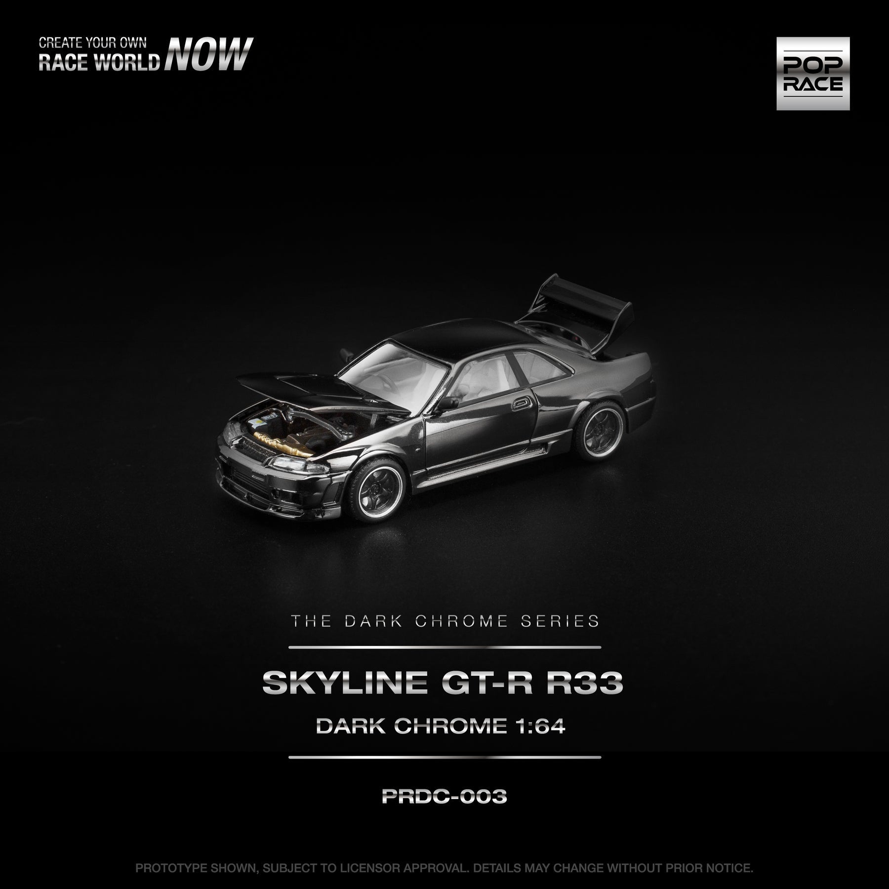 POP RACE PRDC003 R33 GT-R Dark Chrome