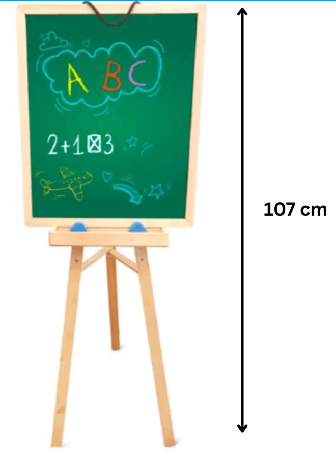 Krocie Toys 3 in 1 Learning Wooden Easel Board