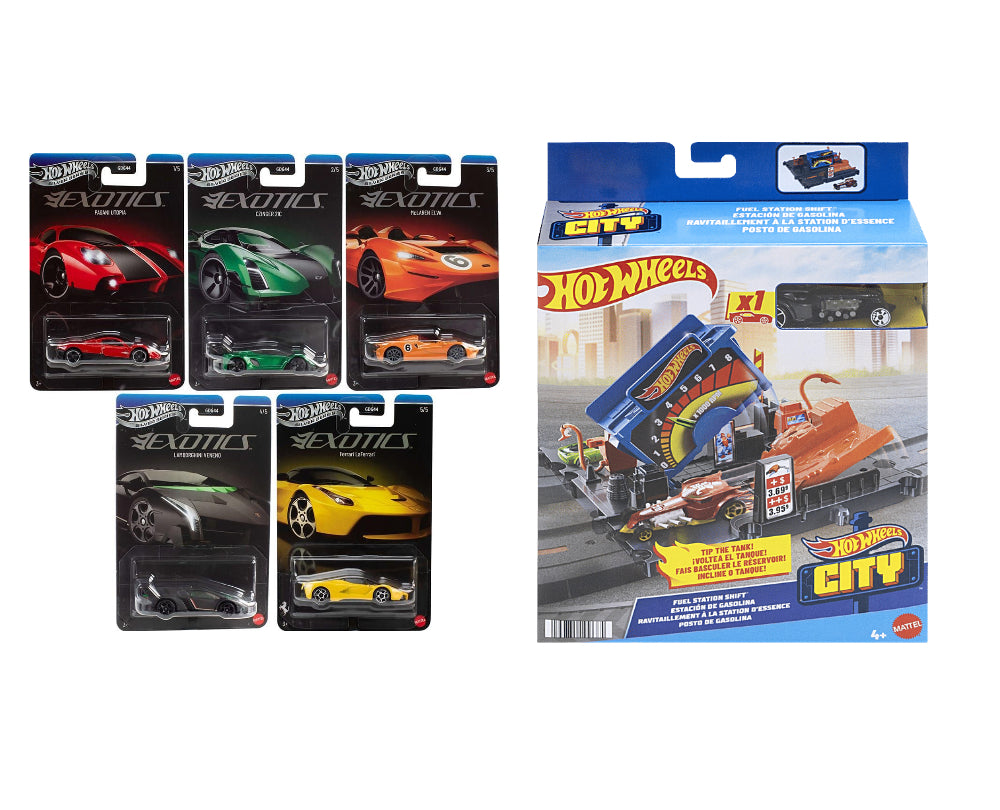 Hot Wheels 2026 Exotics Silver Series and HW City - Tip the Tank Trackset