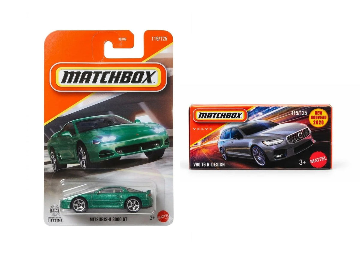 Matchbox Mitsubhishi 3000 GT and V90 T6 R-Design