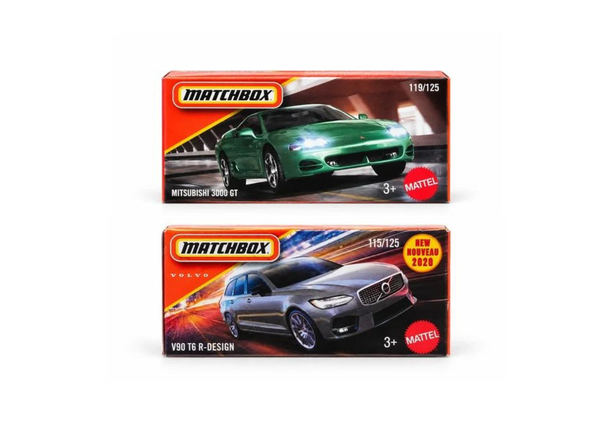 Matchbox Mitsubhishi 3000 GT and V90 T6 R-Design