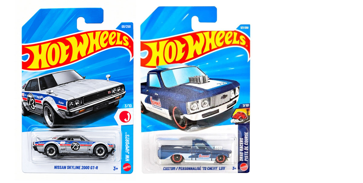 Hot Wheels Nissan Skyline 2000 GT-R and Custom / Personallise '72 Chevy Luv