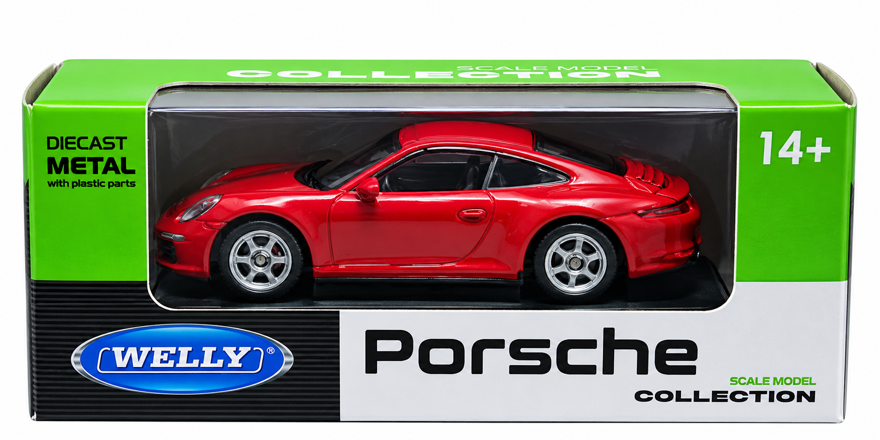 Welly 1:64 Porsche 911 Carrera S diecast model car in Red - Toy Marche