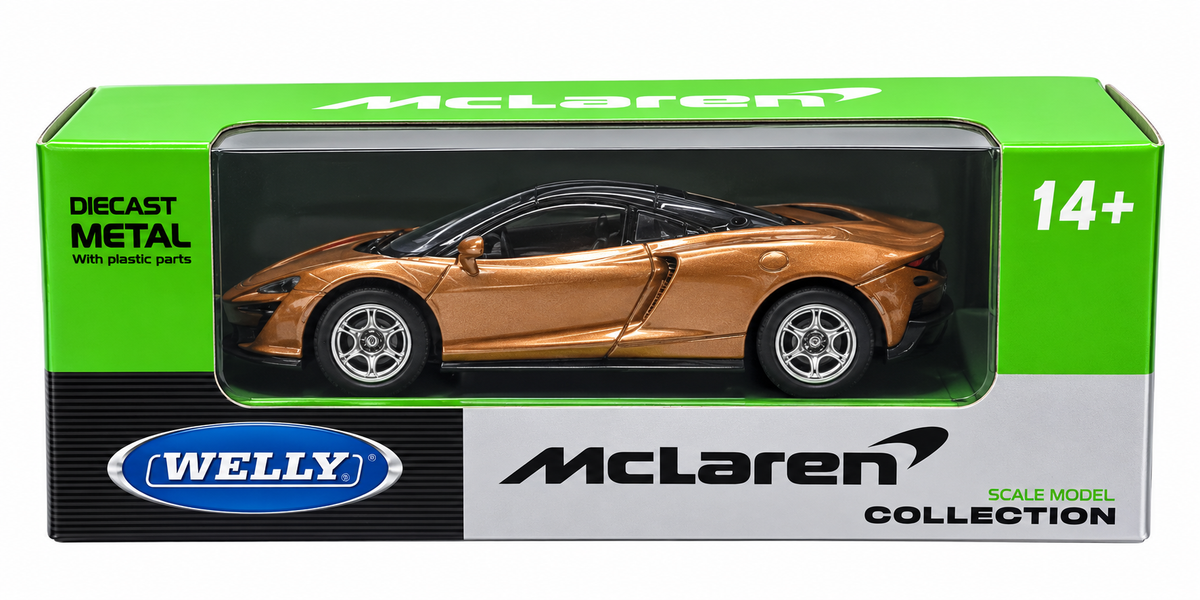 Welly 1:64 McLaren GT diecast model car in Gold - Toy Marche