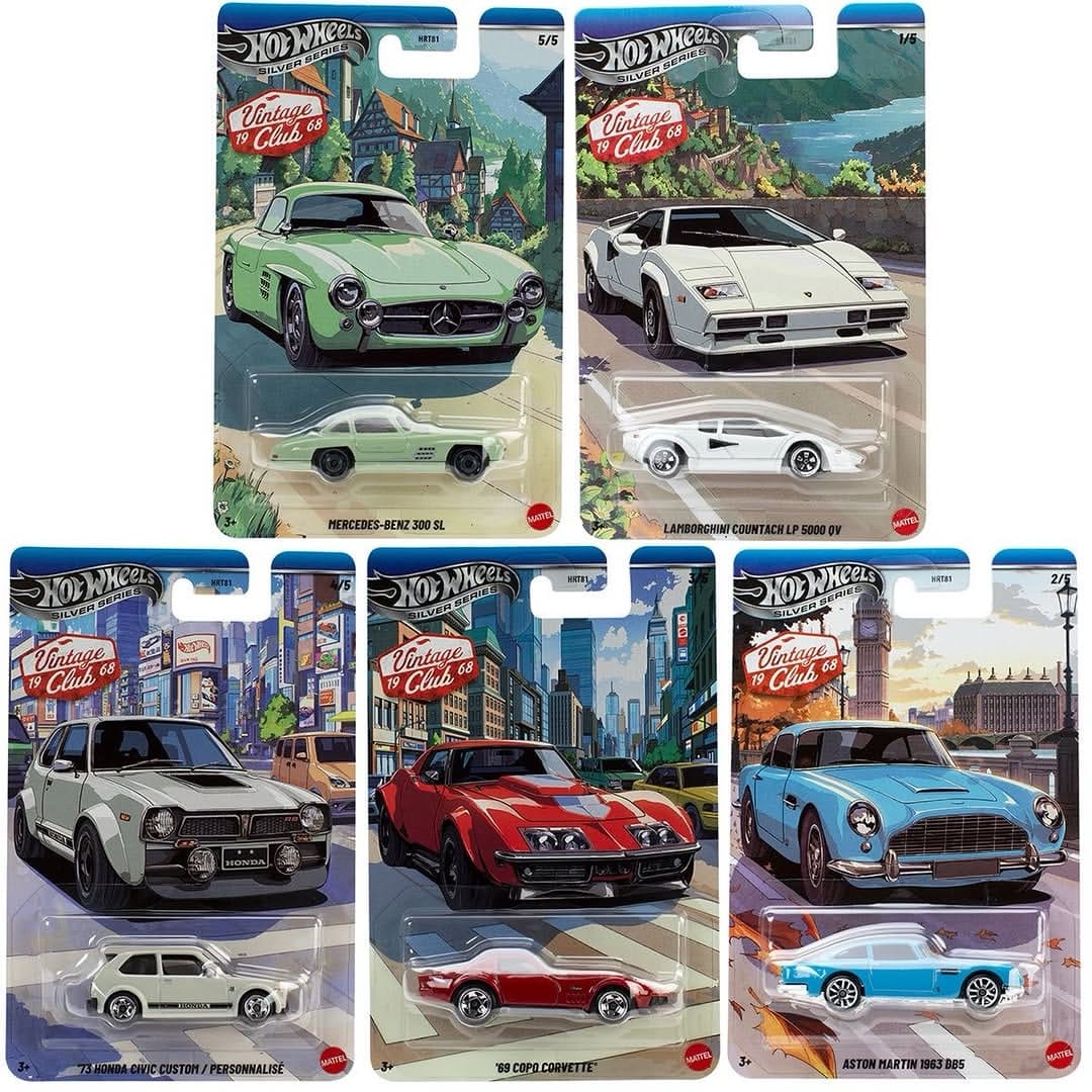 Hot Wheels Silver Series Vintage Club 1968 - Set of 5