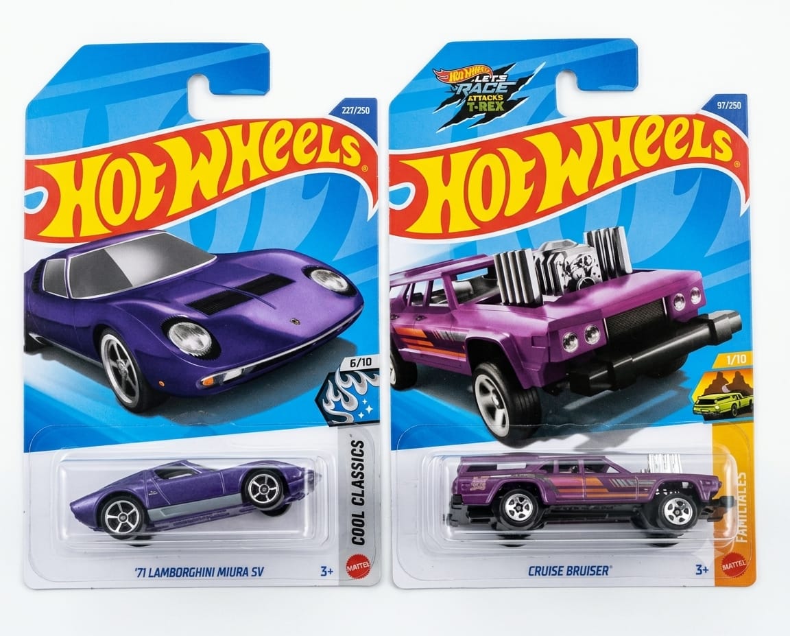 Hot Wheels 71 Lamborghini Miura SV and HW Cruise Bruiser
