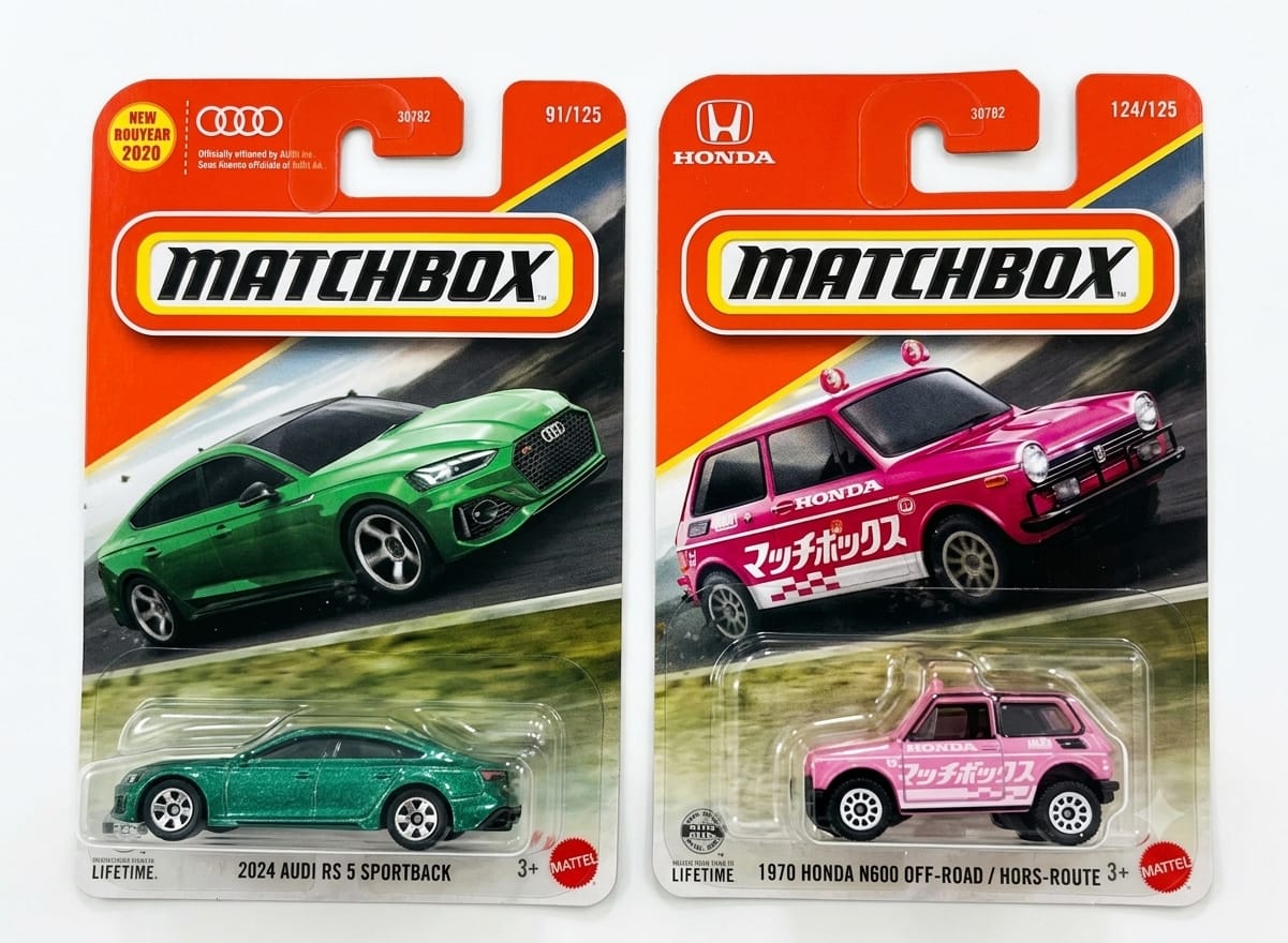 Matchbox 2024 RS 5 Sportback and 1970 Honda N600 Off-Road / Hors -Route