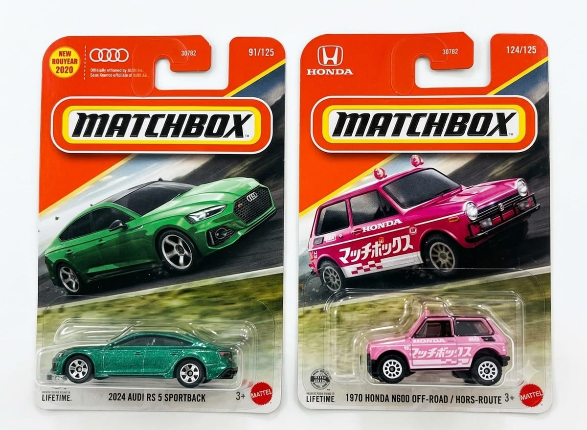 Matchbox 2024 RS 5 Sportback and 1970 Honda N600 Off-Road / Hors -Route