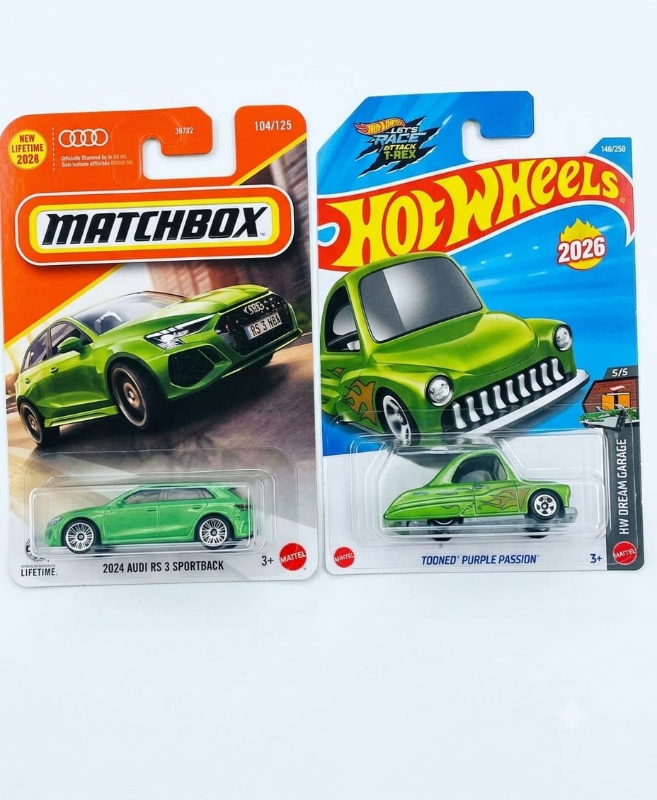 Matchbox 2024 Audi RS 3 Sportback and Tooned  Purple Passion