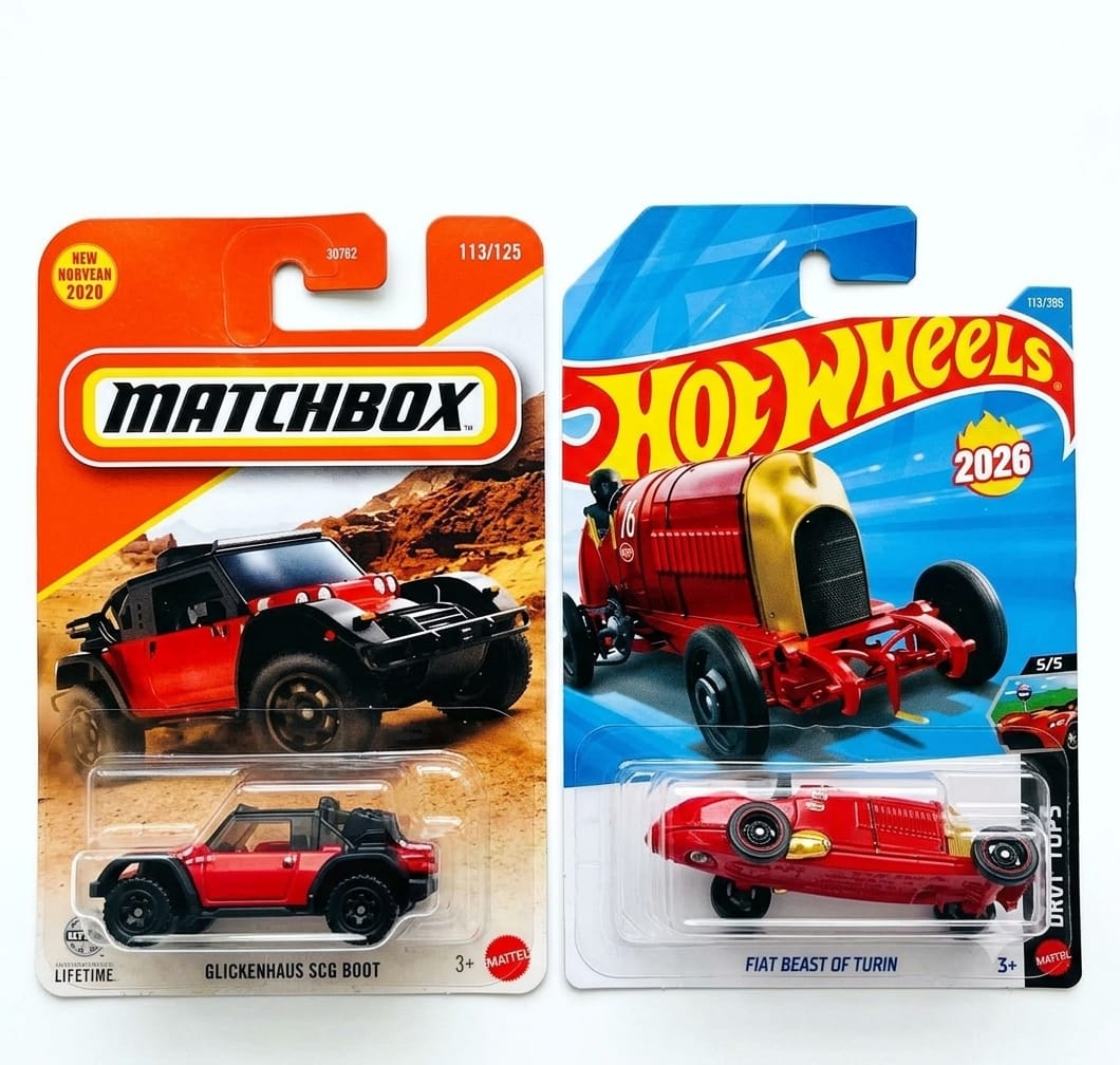 Matchbox Glickenhaus SCG Boot and Fiat Beast of  Turin