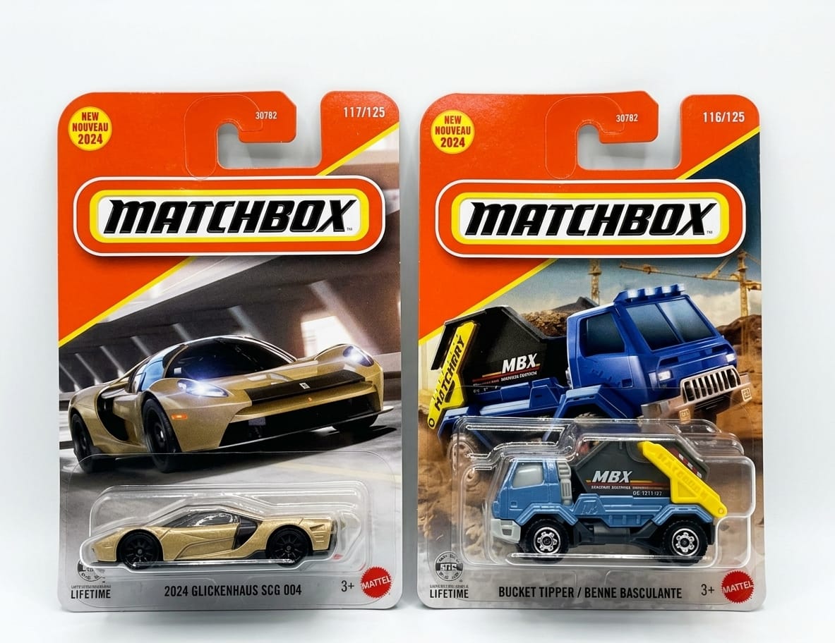 Matchbox 2024 Glickenhaus SCG 004 and Bucket Tipper / Benne Basculante