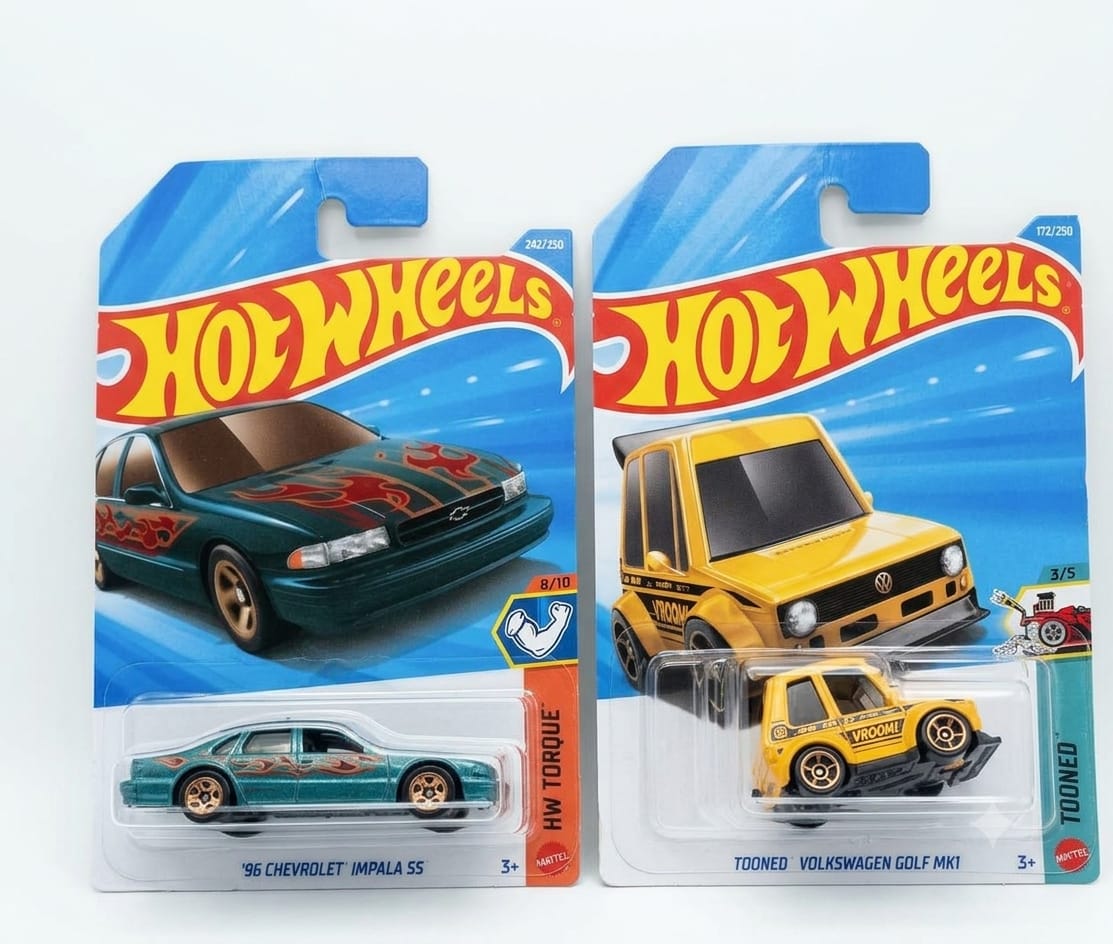Hot Wheels '96 Chevrolet Impala SS And Tooned Volkswagen Golf MK1
