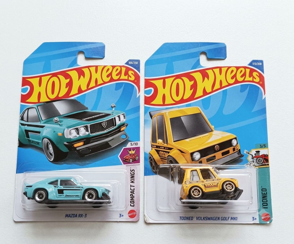Hot Wheels Mazda RX-3 And Tooned Volkswagen Golf