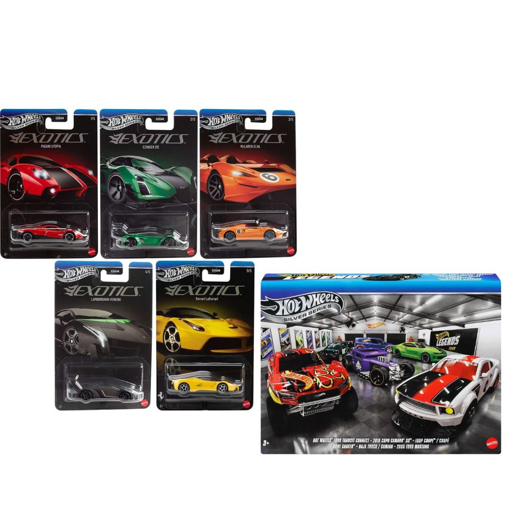 Hot Wheels Silver Series Exotics And Legends 6 Cars Box Set
