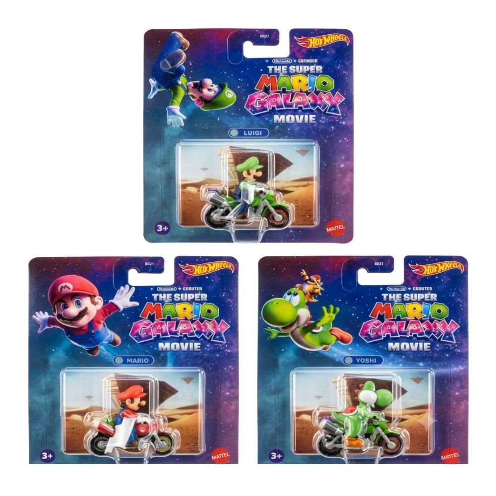 Hot Wheels Mario Kart Super Mario Galaxy Movie - Mario, Luigi & Yoshi