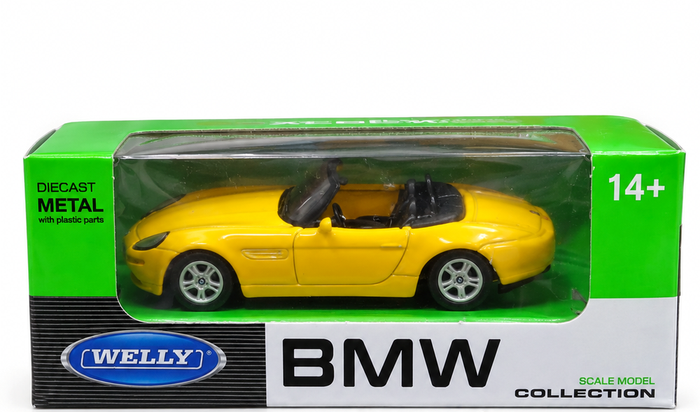 Welly 1:64 BMW Z8 diecast model car in Yellow - Toy Marche
