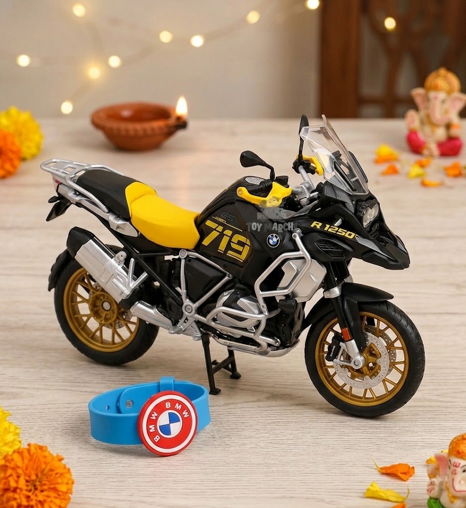 MSZ Diecast Bike BMW With Rakhi - Hamper