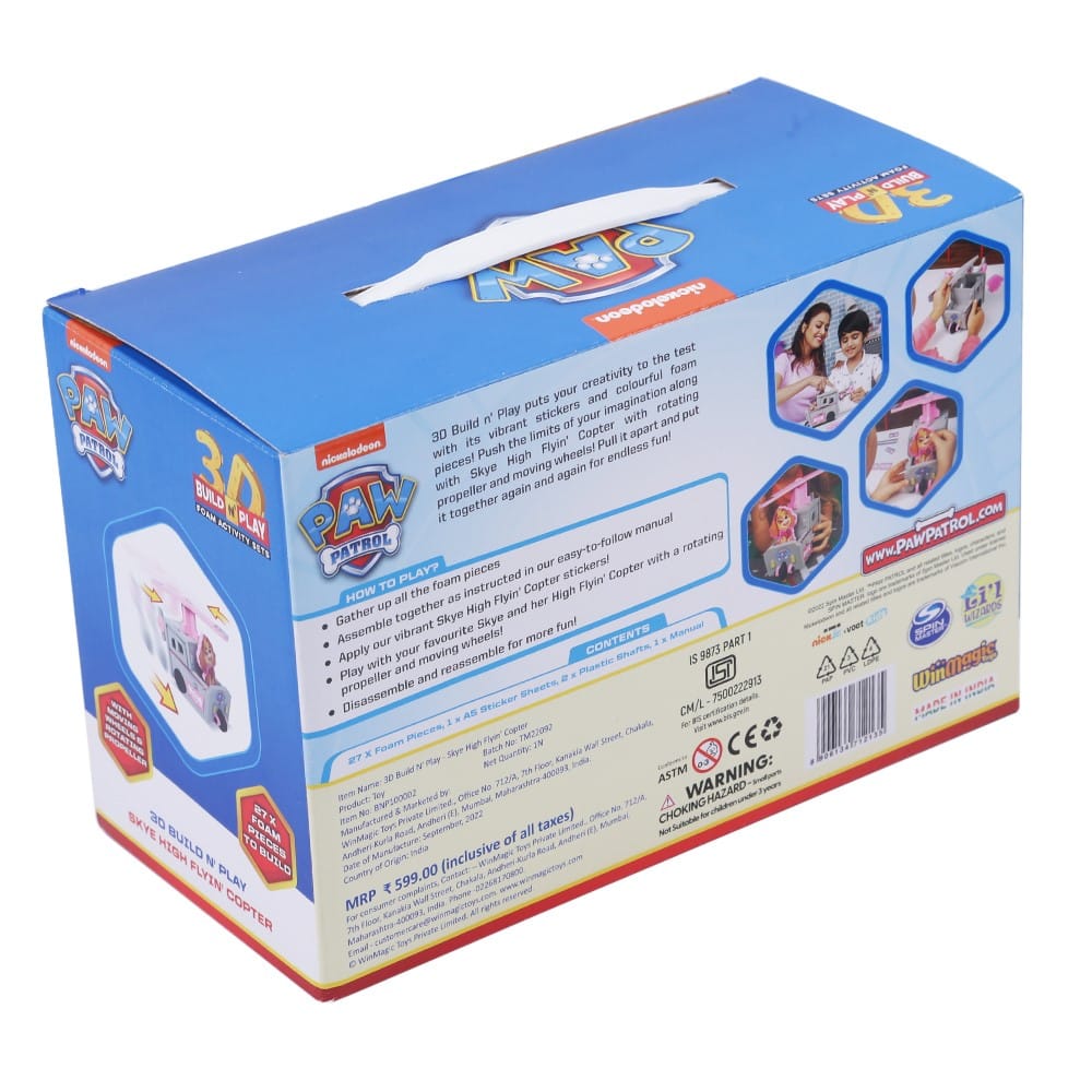 Paw Patrol 3D Build N’ Play – Skye High Flyin’ Copter