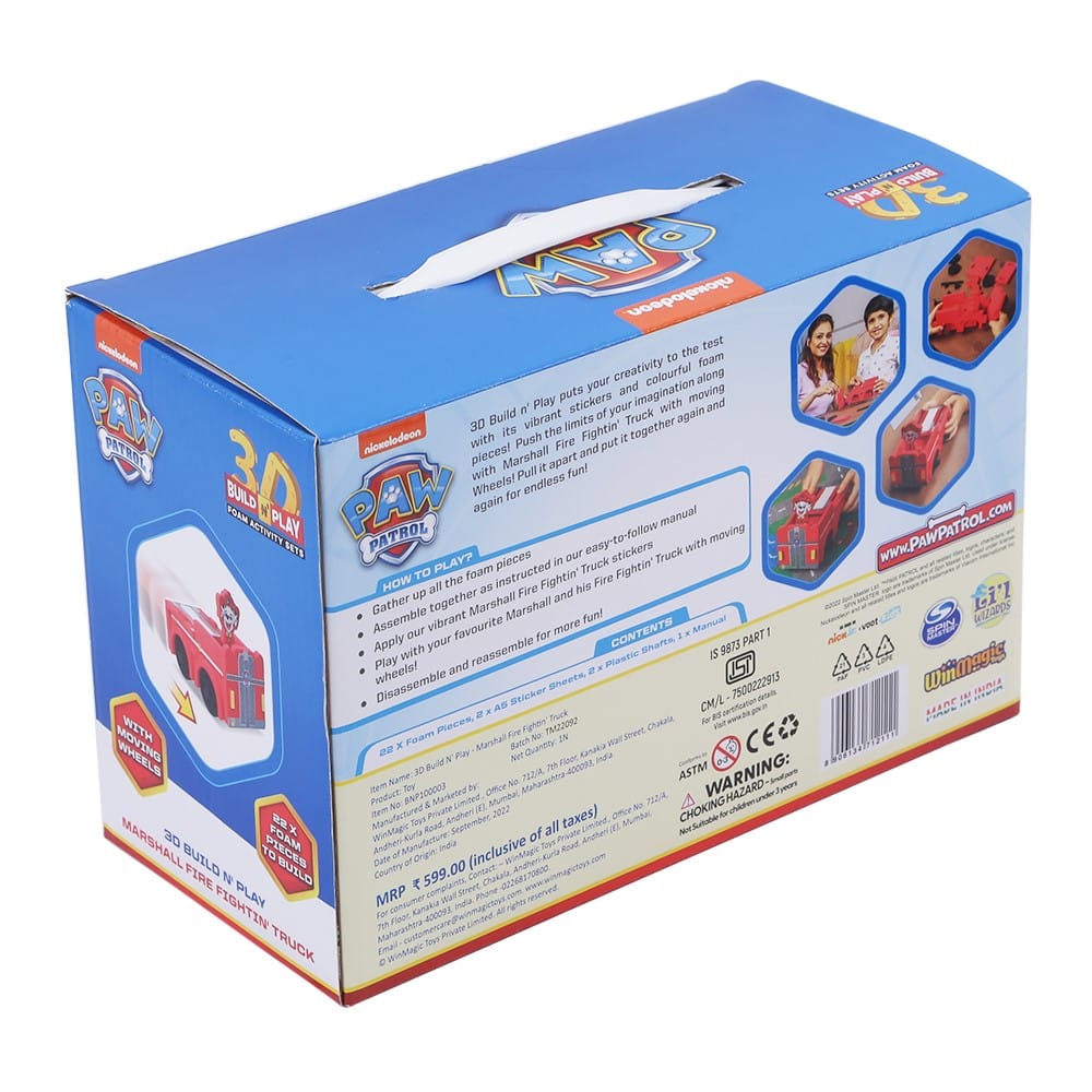 Paw Patrol 3D Build N’ Play – Marshall Fire Fightin’ Truck
