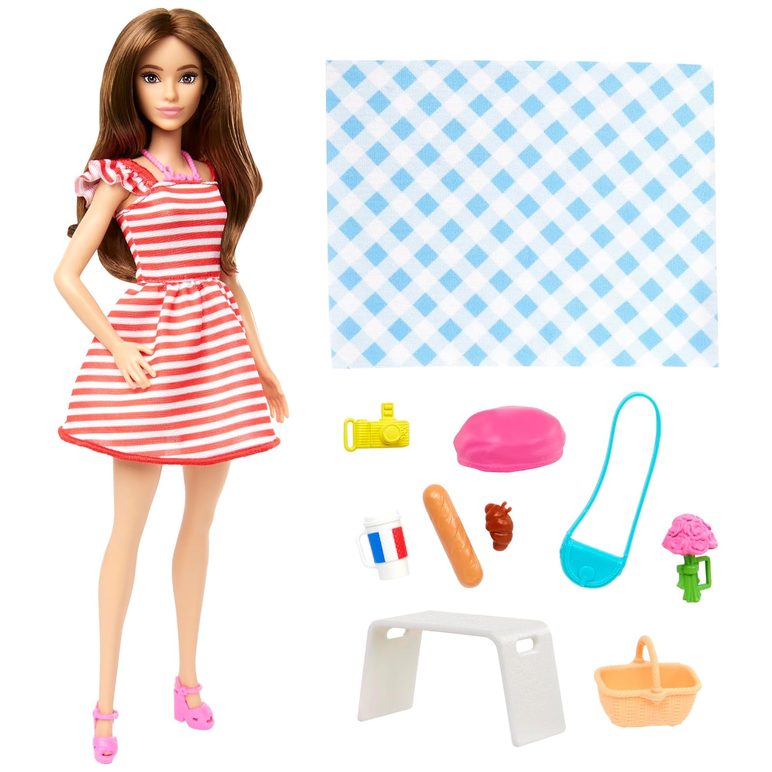 Barbie Pink Passport Paris Playset Brunette