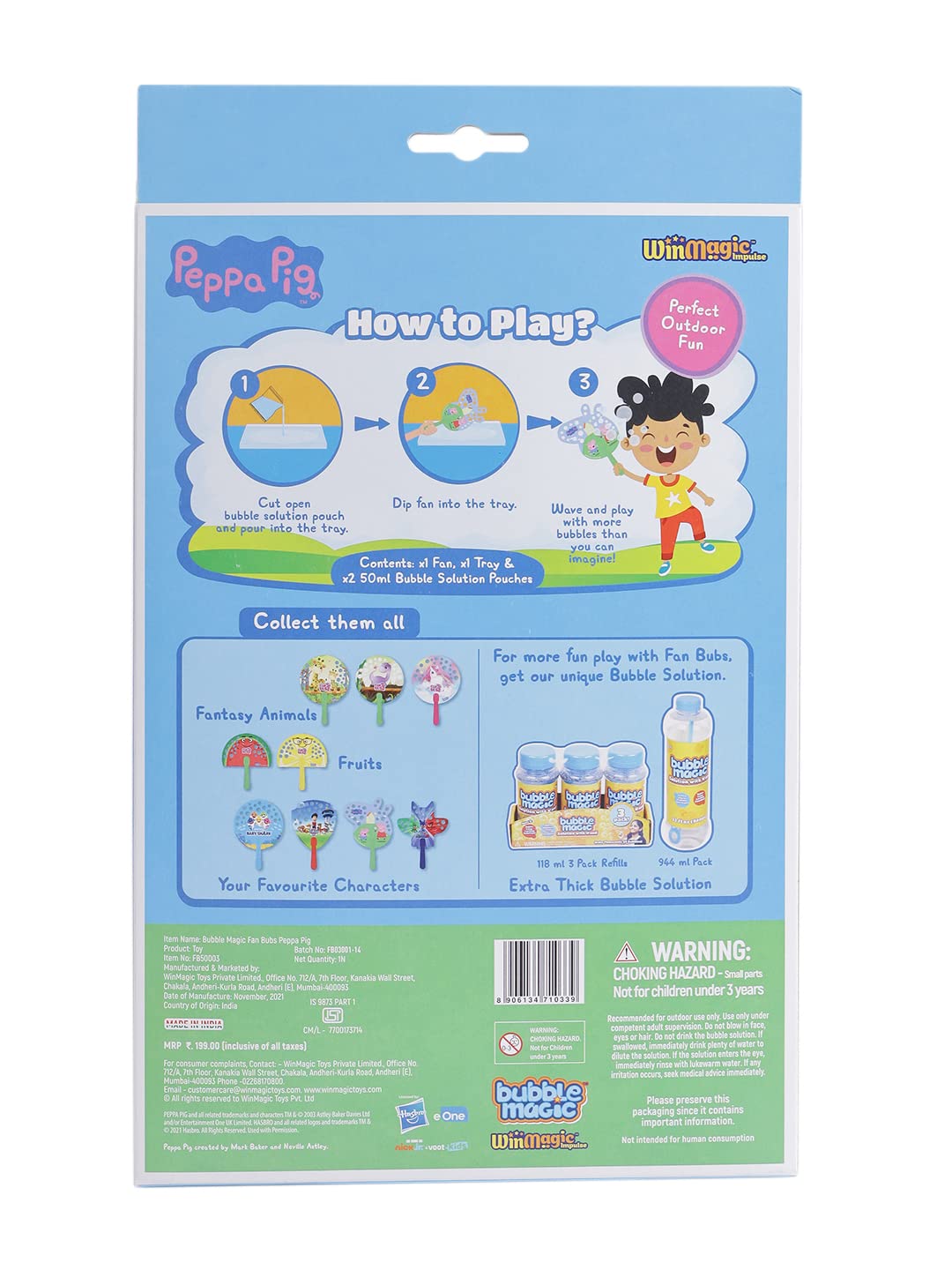 Bubble Magic Fan Bubs Peppa Pig