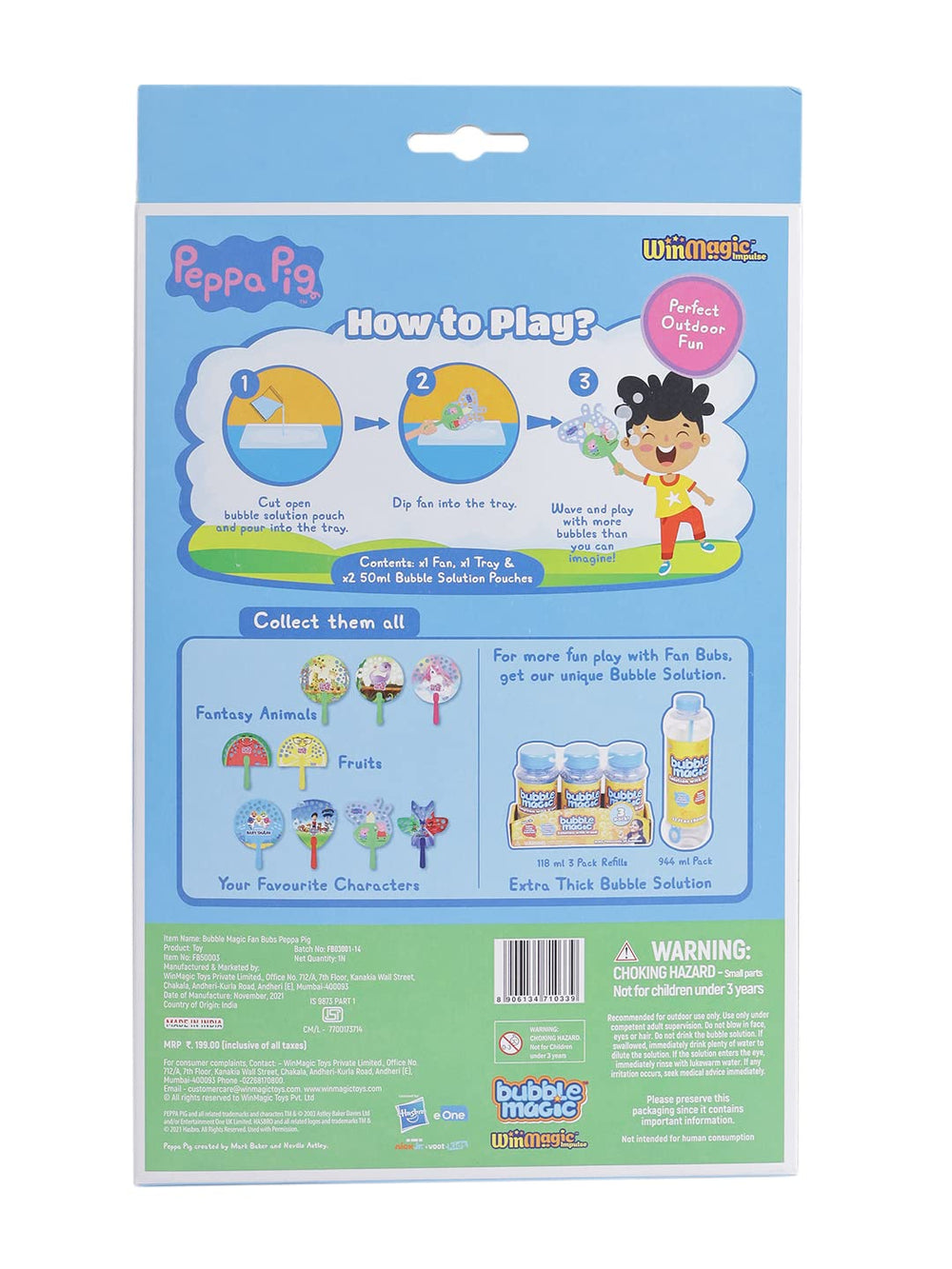 Bubble Magic Fan Bubs Peppa Pig