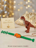 Dino Rakhi Fun Pack - Jurassic World Carnotaurus with Dinosaur Rakhi