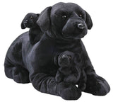 Wild Republic Cuddlekins Jumbo Mom & Puppies Black Labrador 30"