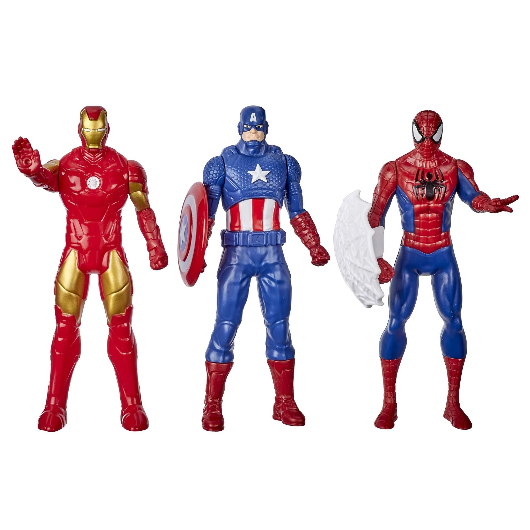 Hasbro Marvel Action Figure Toy 3-Pack Iron Man, Spider-Man, Captain America - 6 inch Figures