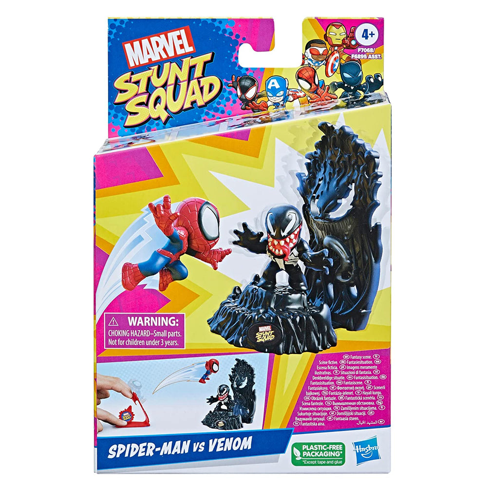 Hasbro Marvel Stunt Squad Spider-Man vs. Venom Playset with Action Figures (1.5”)